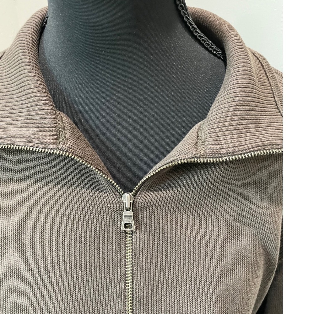 Banana Republic Brown 100% Cotton Quarter Zip Ribbed Pullover Sweater Womens S - Picture 2 of 7